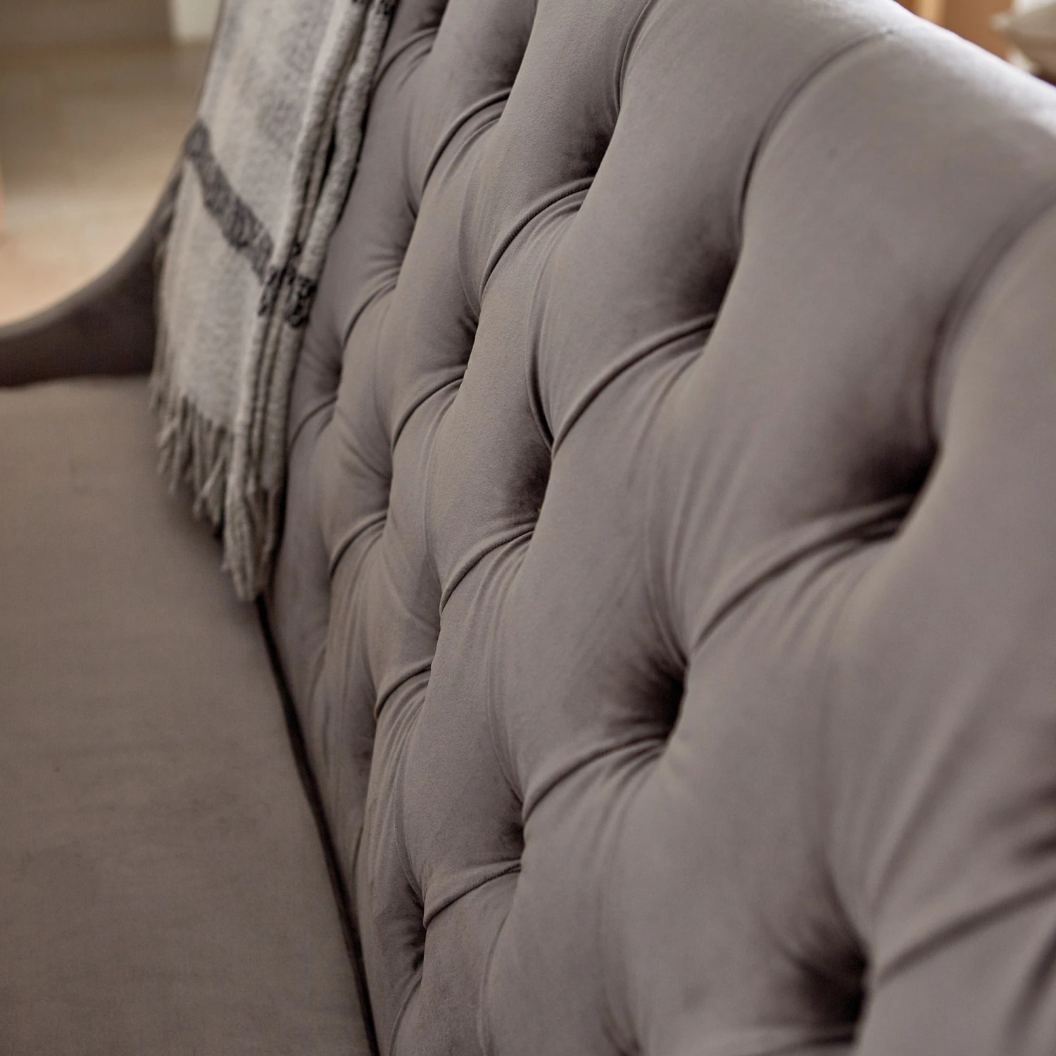 Jacob 160cm Light Grey Velvet Button Back Bench 8 Jacob 160cm Light Grey Velvet Button Back Bench - Image 6