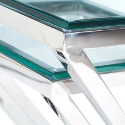 Storm Glass Nest Of Tables With 'Z' Shaped Chrome Legs -Housing Units Shop 31ae60a5e484af05a36a370979f2b67c