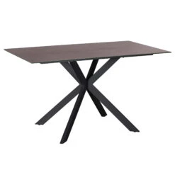 Deco 135cm Dark Grey Ceramic-Effect Glass Dining Table