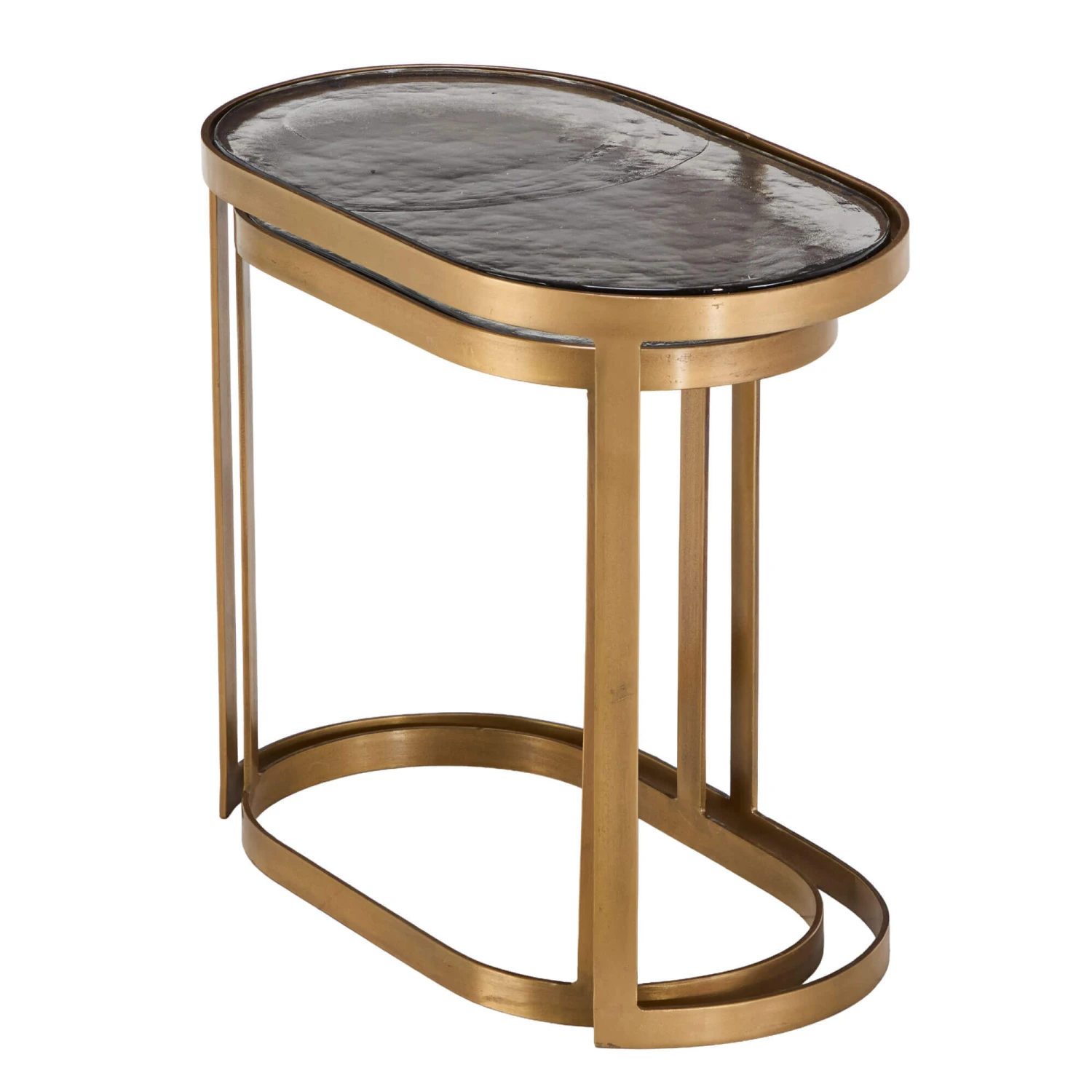 Souk Antique Brass And Glass Nest Of Tables 4 Souk Antique Brass And Glass Nest Of Tables - Image 2