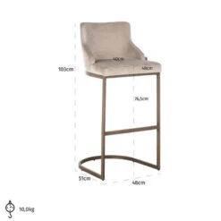 Bamaya Beige Velvet Bar Stool 15 Bamaya Beige Velvet Bar Stool -Housing Units Shop 346aa274d38b565f2920e35227c0502a