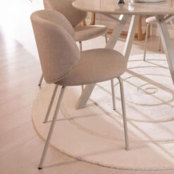 Odense Round Dining Table With 4 Odense Beige Dining Chairs -Housing Units Shop 35d65284887c9840a3fc5559e4e2695a