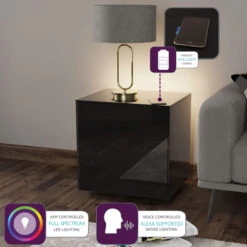 Frank Olsen Intelligent Black Gloss Side Table -Housing Units Shop 39cd5674bcd9f55666aaecbc4ed5d5b3