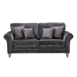 Carolina Grey Chenille Fabric 3 Seater Sofa