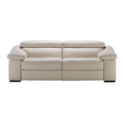 Natuzzi Gioia Dream White Leather 2 Seater Electric Recliner Sofa