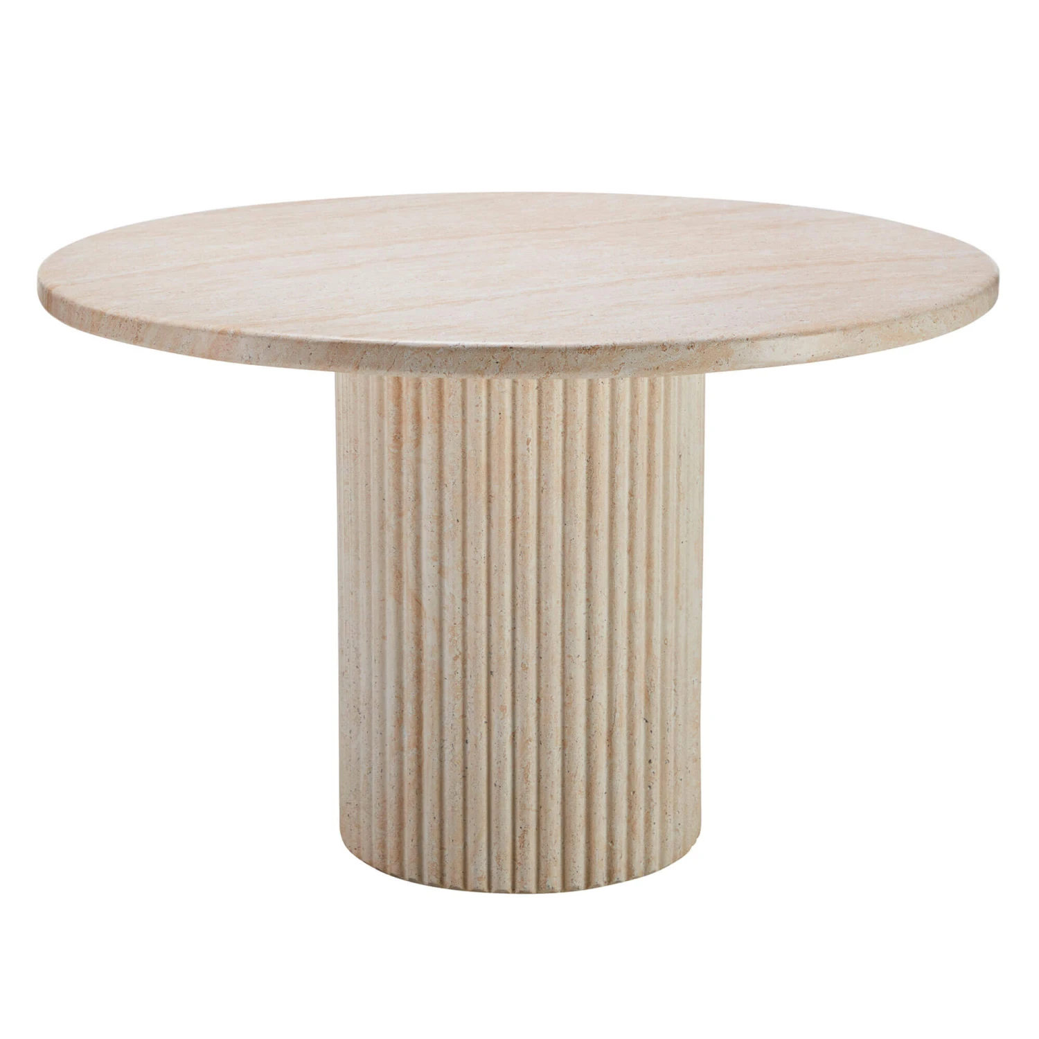 Albana 120cm Round Travertine Effect Dining Table & 4 Comfort Mink Dining Chairs 4 Albana 120cm Round Travertine Effect Dining Table & 4 Comfort Mink Dining Chairs - Image 2