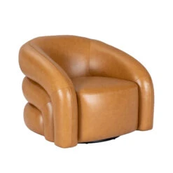 Glass House Arlo Brown Leather Swivel Chair -Housing Units Shop 3ed0fcc0ebb9af8b544971475f8c7ff8