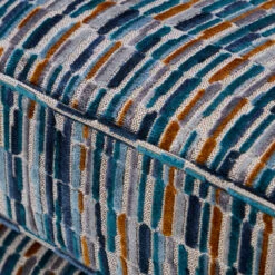 Miramar Blue & Ochre Patterned Velvet Fabric Accent Swivel Chair -Housing Units Shop 3f52bcbf1720c01601718ad34d3a7e4f