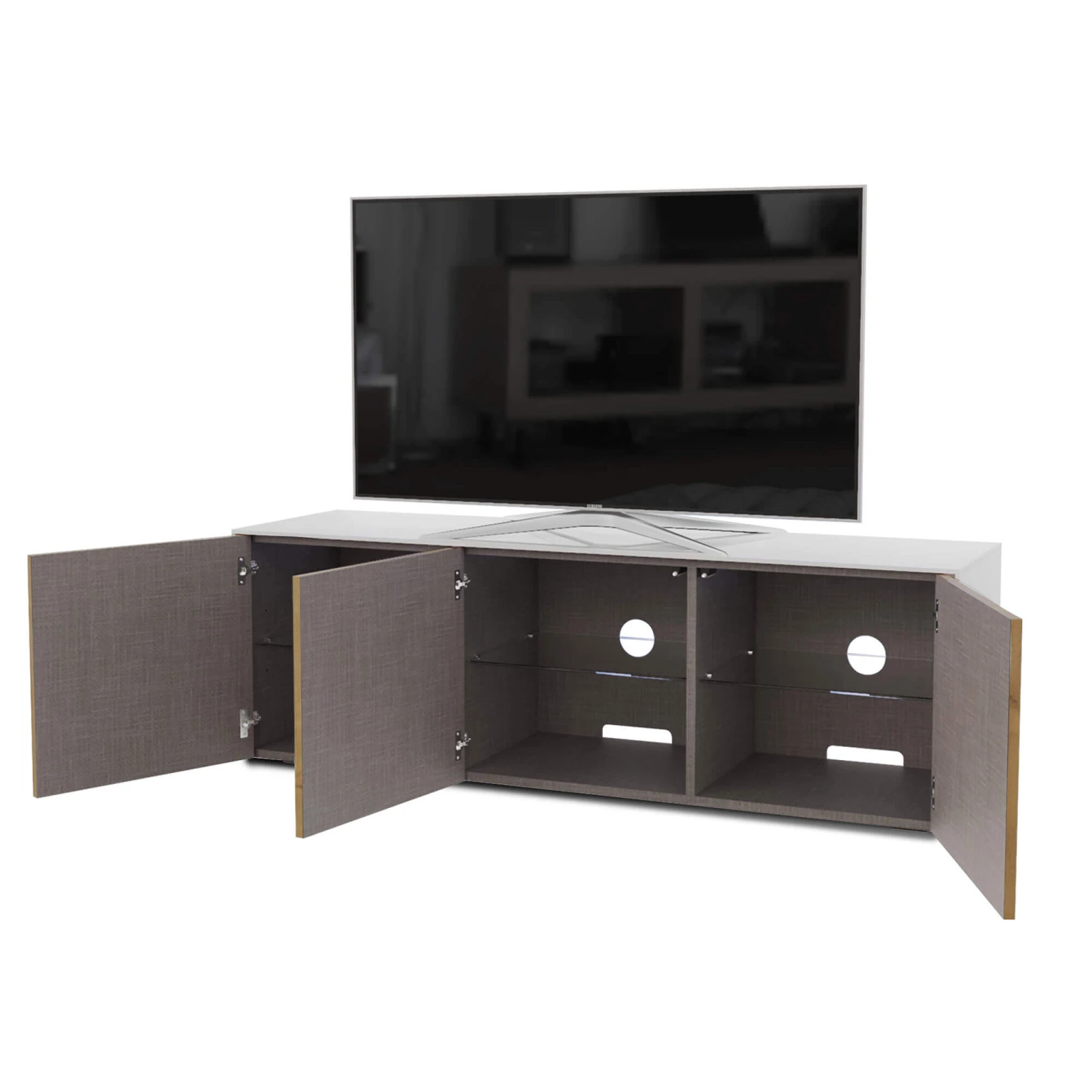 Frank Olsen Intelligent 150cm White Gloss & Oak TV Unit 5 Frank Olsen Intelligent 150cm White Gloss & Oak TV Unit - Image 3