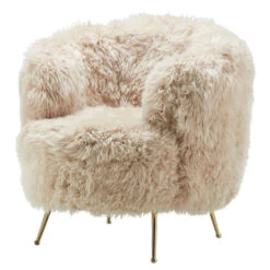 Cream Sheepskin Fur Accent Chair -Housing Units Shop 41416039ae1b42659610146a698c6e0b 1