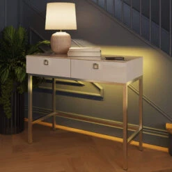 Frank Olsen Lyra Antique White Console Table