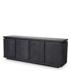 Eichholtz Bowen Oak Veneer Charcoal Grey Sideboard