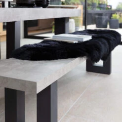 Ingrid Concrete-Effect 200cm Dining Bench -Housing Units Shop 42272bae382f42291599b4c71e83cd86