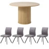 Annika 120cm Natural Dining Table And 4 Cabley Grey Dining Chairs -Housing Units Shop 42f97400ad397f54a5aeb62ef026c566