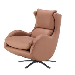 Fama Lenny Caramel Leather Swivel Rocking Armchair & Footstool -Housing Units Shop 458c9ec7d4d5513b4ff7949f914366a0