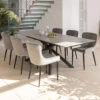 Rossini Extending Dining Table And 6 Toby Light Grey Velvet Dining Chairs -Housing Units Shop 45ef7be408ad67afdea76790f3be2315