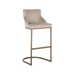 Bamaya Beige Velvet Bar Stool 11 Bamaya Beige Velvet Bar Stool -Housing Units Shop 467b749650b436e02612e9b3adb8f8a5