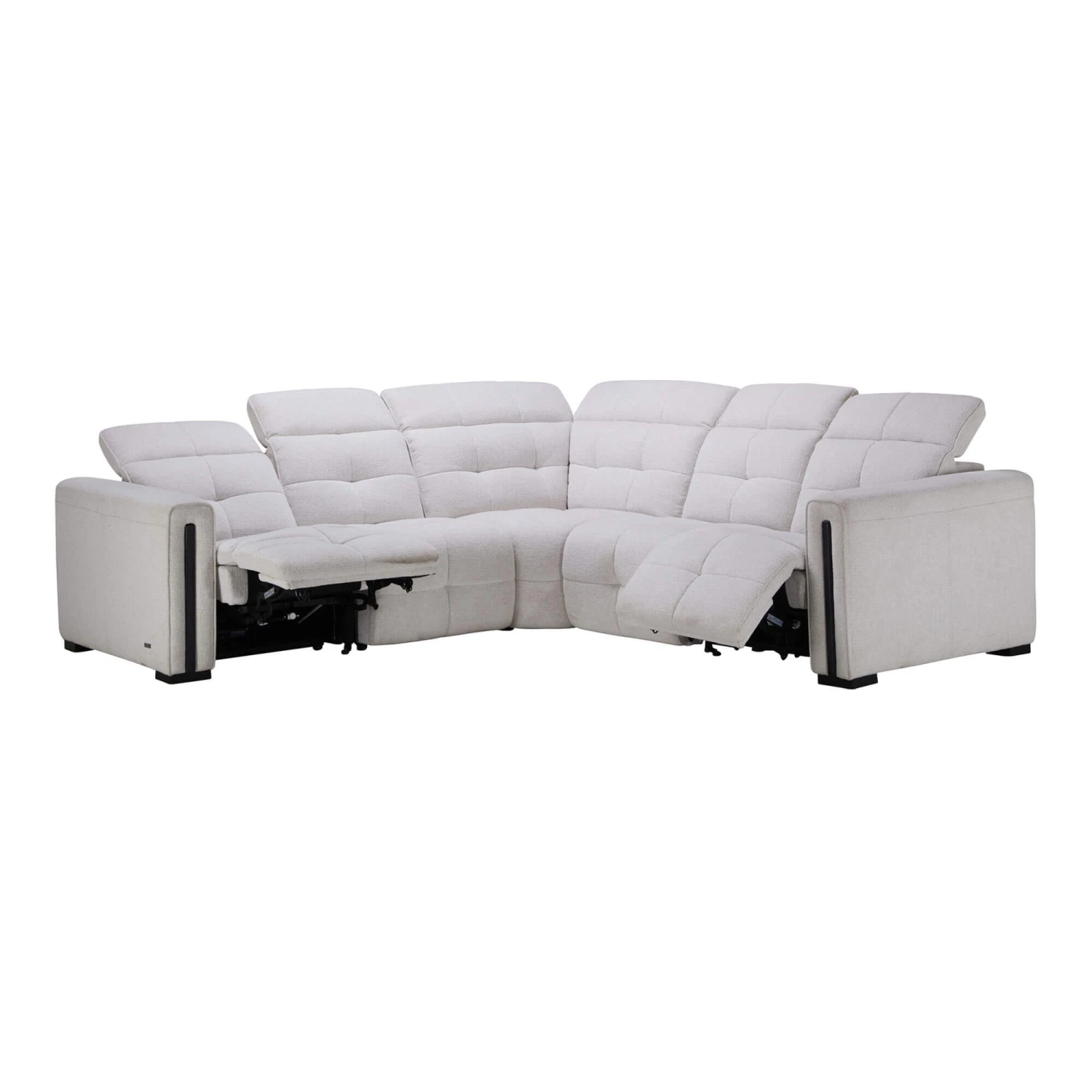 Lyra Cream Fabric 2 Power Recliner Corner Sofa 5 Lyra Cream Fabric 2 Power Recliner Corner Sofa - Image 3