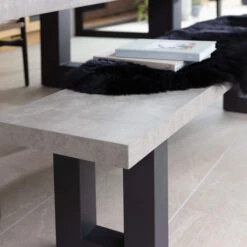 Ingrid Concrete-Effect 200cm Dining Bench -Housing Units Shop 4897c6bd7fdb3a5dbc4face287845a53
