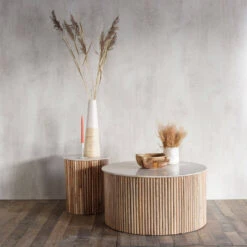 Rochelle Mango Wood & Marble Coffee Table