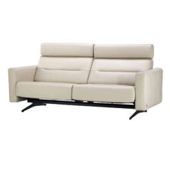 Stressless Stella 2.5 Seater Sofa In Velaro Light Grey Leather & Matt Black -Housing Units Shop 49aee11655bb5a15901bce911970689c 1