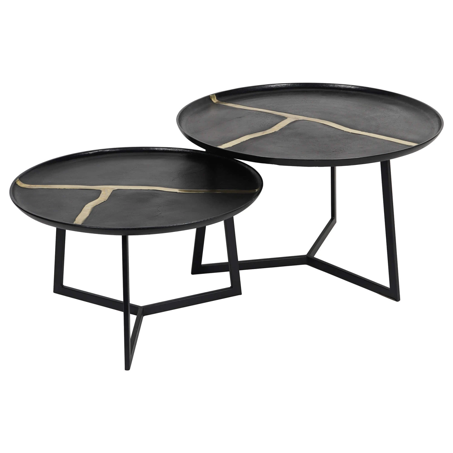 Libra Arizona Set Of 2 Black And Gold Coffee Tables 3 Libra Arizona Set Of 2 Black And Gold Coffee Tables