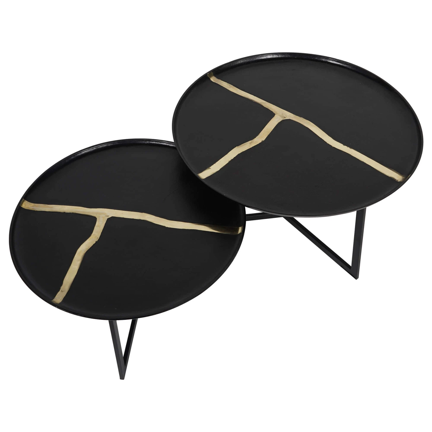 Libra Arizona Set Of 2 Black And Gold Coffee Tables 4 Libra Arizona Set Of 2 Black And Gold Coffee Tables - Image 2