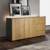 Frank Olsen Intelligent Grey Gloss & Oak 2 Door 3 Drawer Sideboard -Housing Units Shop 4d8a93b2dbbb6ed101245f1cd85d62d4