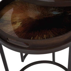 Libra Golden Burst Set Of 2 Side Tables With Removable Trays -Housing Units Shop 4ef27106cf2b43dd0a8bf4d7eb191e32