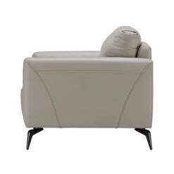 Lariano Light Grey Leather Armchair -Housing Units Shop 4ff87b96eb11c144e25cb92cc25cf4cb