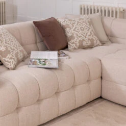 Cosima Cream Textured Fabric Left Hand Chaise Sofa -Housing Units Shop 5191b090c1ef9cc314765357eb44960f