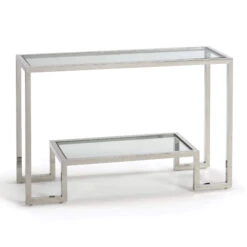 Roma Clear Glass Console Table