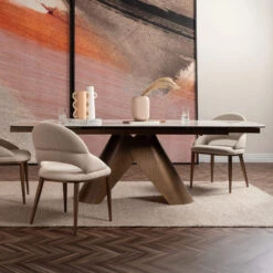 Glass House Caldo Bronze Ceramic 180cm Extending Dining Table