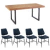 Malmo Reclaimed Timber 180cm Dining Table & 4 Blue Kiara Chairs 1 Malmo Reclaimed Timber 180cm Dining Table & 4 Blue Kiara Chairs -Housing Units Shop 55659ddd7bbf476b5ee61853a73c6d94 1