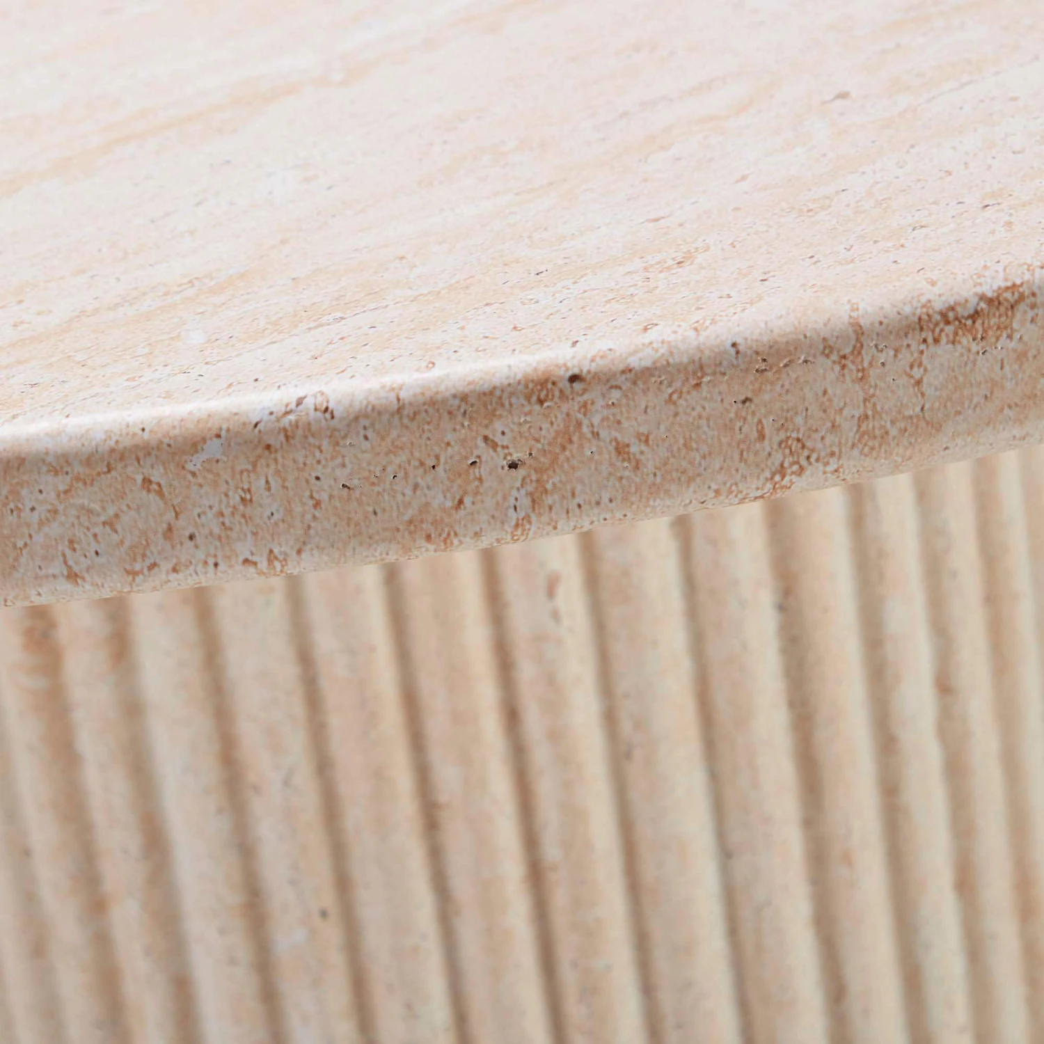 Albana 120cm Round Travertine Effect Dining Table & 4 Comfort Mink Dining Chairs 6 Albana 120cm Round Travertine Effect Dining Table & 4 Comfort Mink Dining Chairs - Image 4