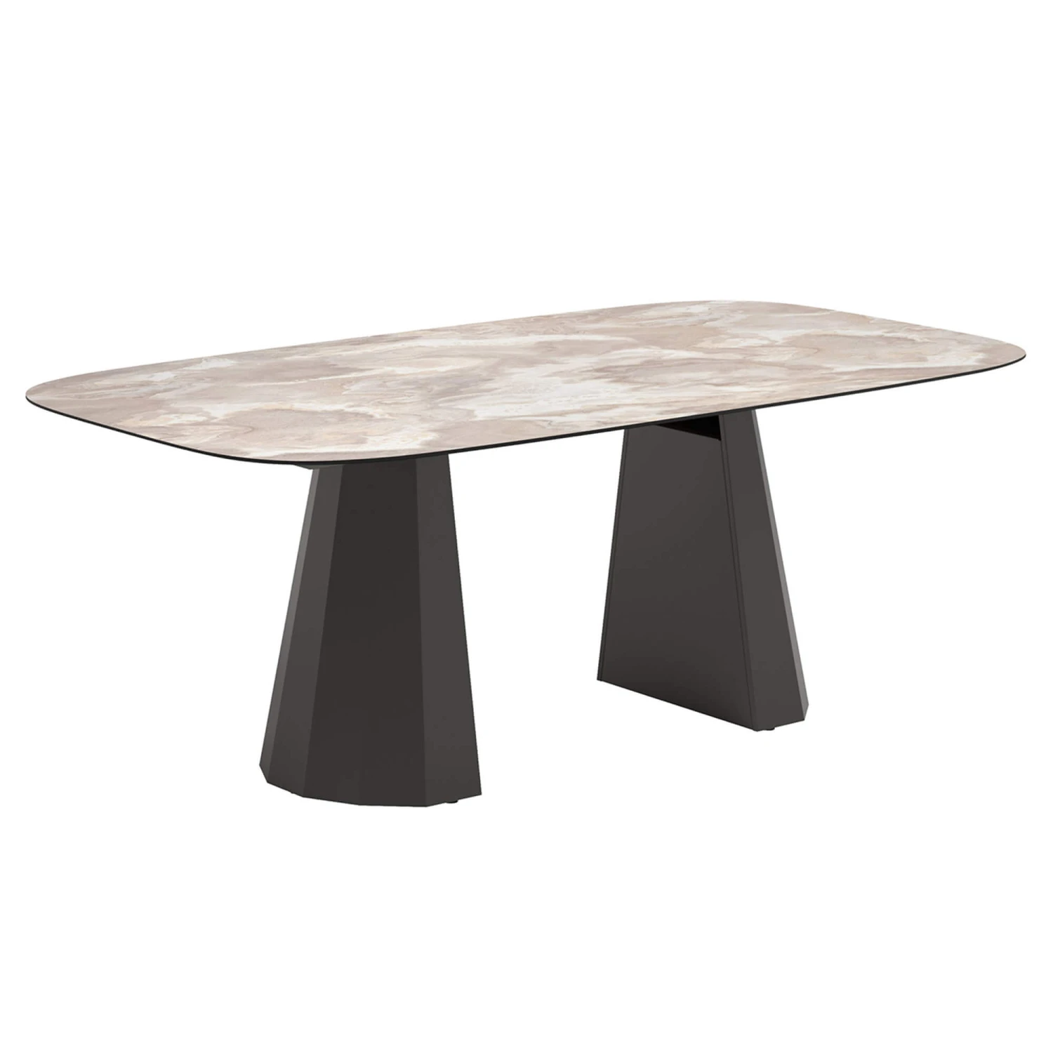Santori Rounded 275cm Marble Effect Dining Table 4 Santori Rounded 275cm Marble Effect Dining Table - Image 2