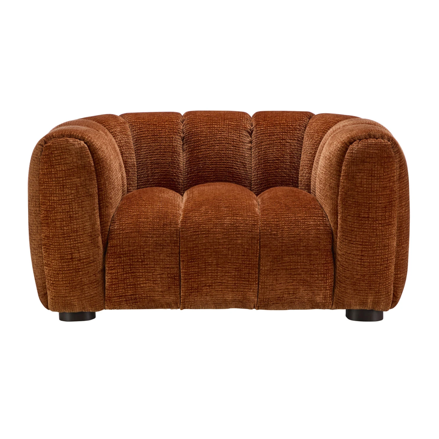 Durante Burnt Orange Boucle Fabric Lounge Chair 3 Durante Burnt Orange Boucle Fabric Lounge Chair