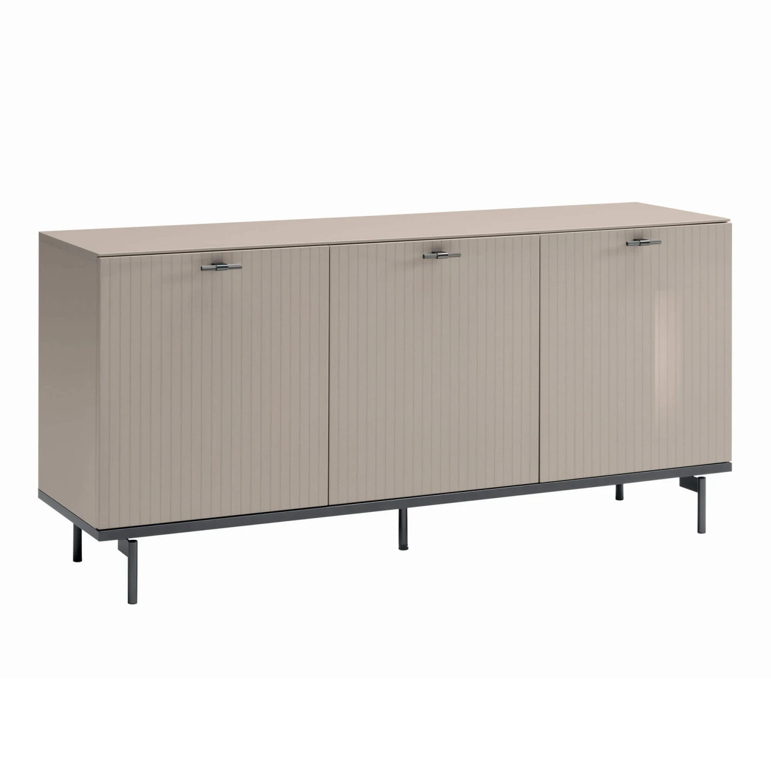 Caren High Gloss Pearl Line 214cm 3 Door Sideboard 4 Caren High Gloss Pearl Line 214cm 3 Door Sideboard - Image 2