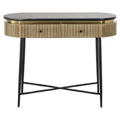 Ivette 2 Drawer Gold Console Table Gold