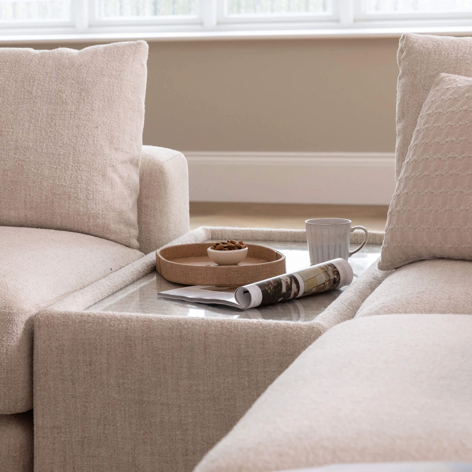 Naxos Large Tyne Natural Fabric Open End Left Arm Corner Group With Rectangular Table 10 Naxos Large Tyne Natural Fabric Open End Left Arm Corner Group With Rectangular Table - Image 8