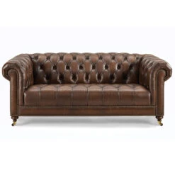 Balmoral Vintage Tabac Leather 3 Seater Sofa