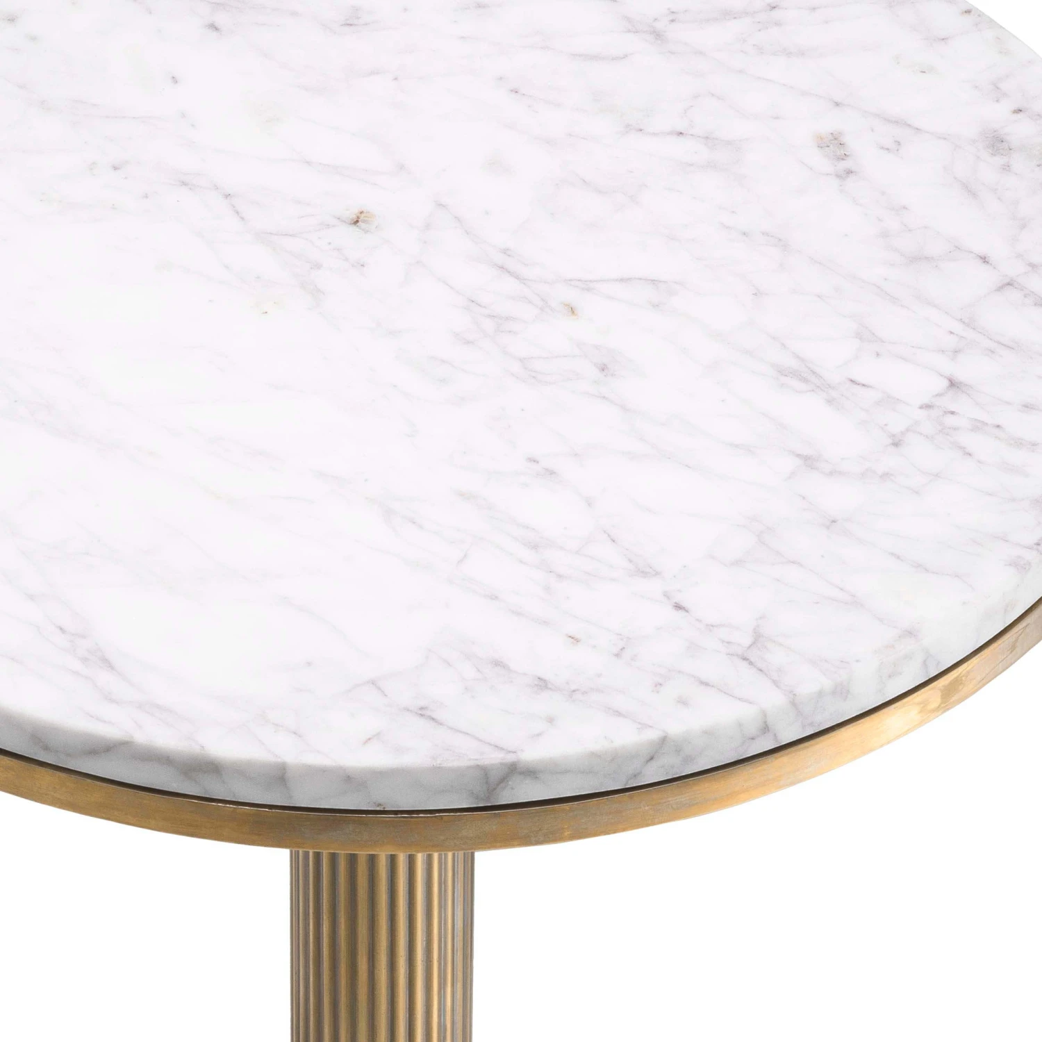 Eichholtz Tavolara White Marble And Vintage Brass Side Table 5 Eichholtz Tavolara White Marble And Vintage Brass Side Table - Image 3