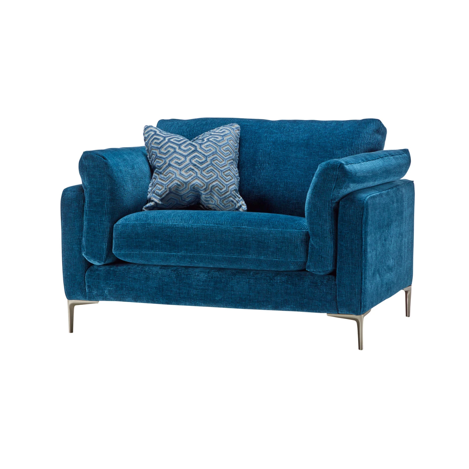Michelle Blue Fabric Snuggler Sofa 4 Michelle Blue Fabric Snuggler Sofa - Image 2