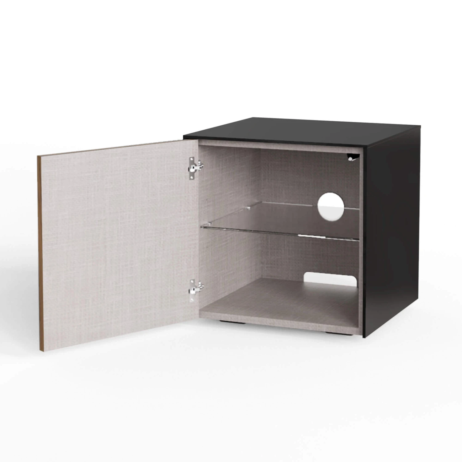 Frank Olsen Intelligent Black Gloss & Walnut Side Table 4 Frank Olsen Intelligent Black Gloss & Walnut Side Table - Image 2