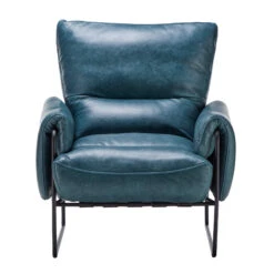 Bronx Blue Leather Lounge Chair