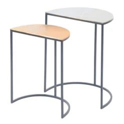 Libra Starburst Silver & Gold Nest Of 2 Semi-Circle Side Tables 9 Libra Starburst Silver & Gold Nest Of 2 Semi-Circle Side Tables -Housing Units Shop 6484a26b4c412866b17e95da52bdf43c
