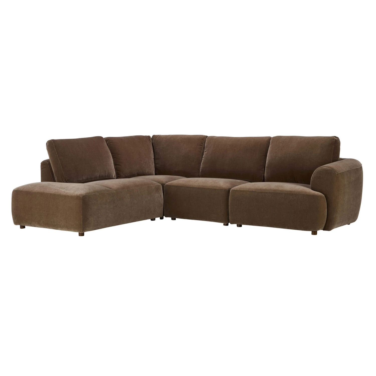 Arcadian Brown Fabric Left Hand Open Chaise Corner Sofa 5 Arcadian Brown Fabric Left Hand Open Chaise Corner Sofa - Image 3
