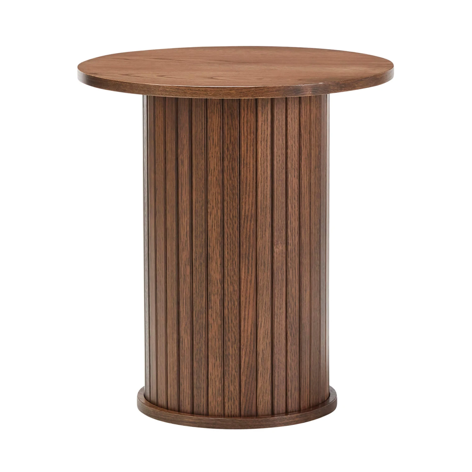 Annika Smoked Oak Slatted Round Side Table 4 Annika Smoked Oak Slatted Round Side Table - Image 2