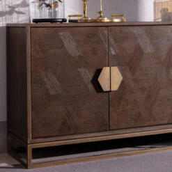 Olivia James Hemingway Mahogany Oak & Gold 2 Door Sideboard -Housing Units Shop 679eeaca2e2dc60add4fa0ce9eb97de1