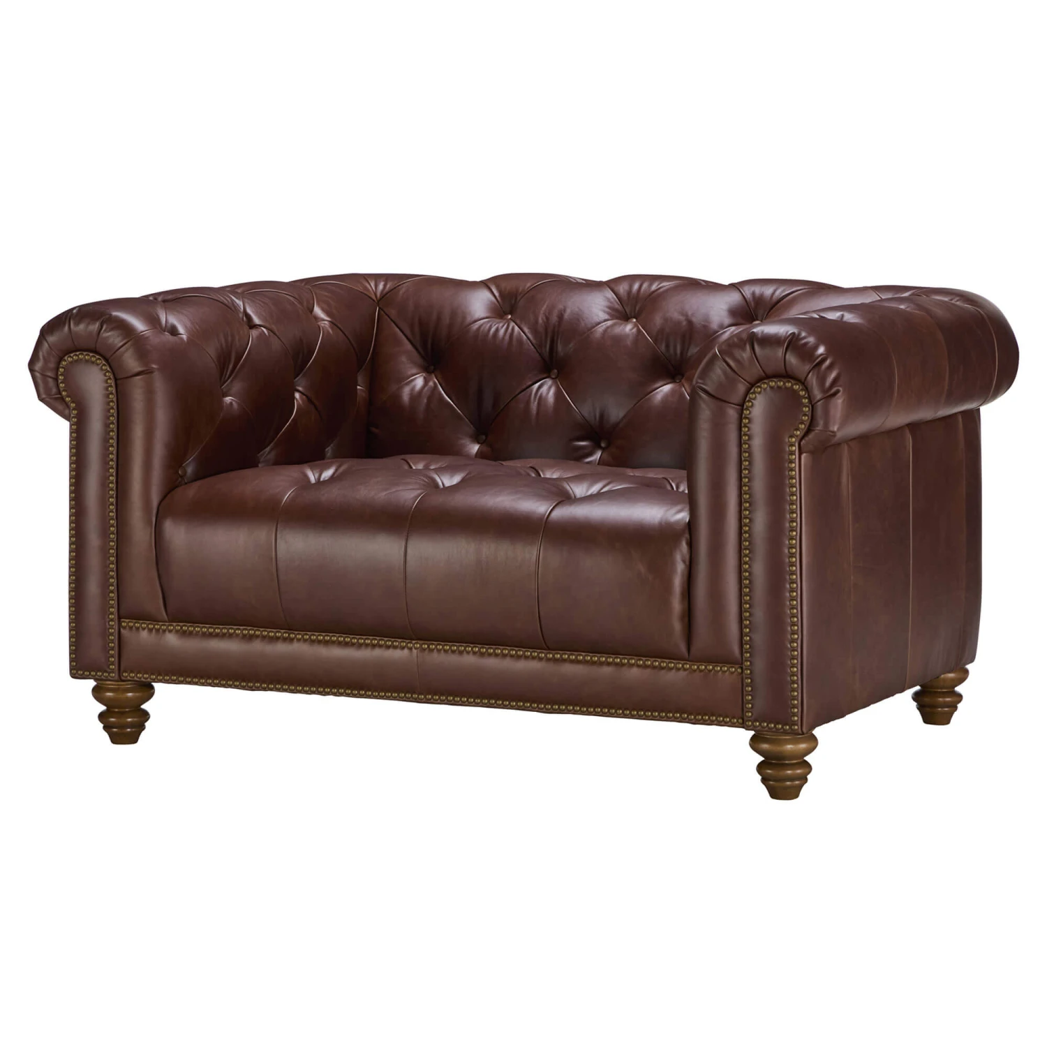 Wentworth Kodak Clove Brown Leather Snuggler Sofa 5 Wentworth Kodak Clove Brown Leather Snuggler Sofa - Image 3